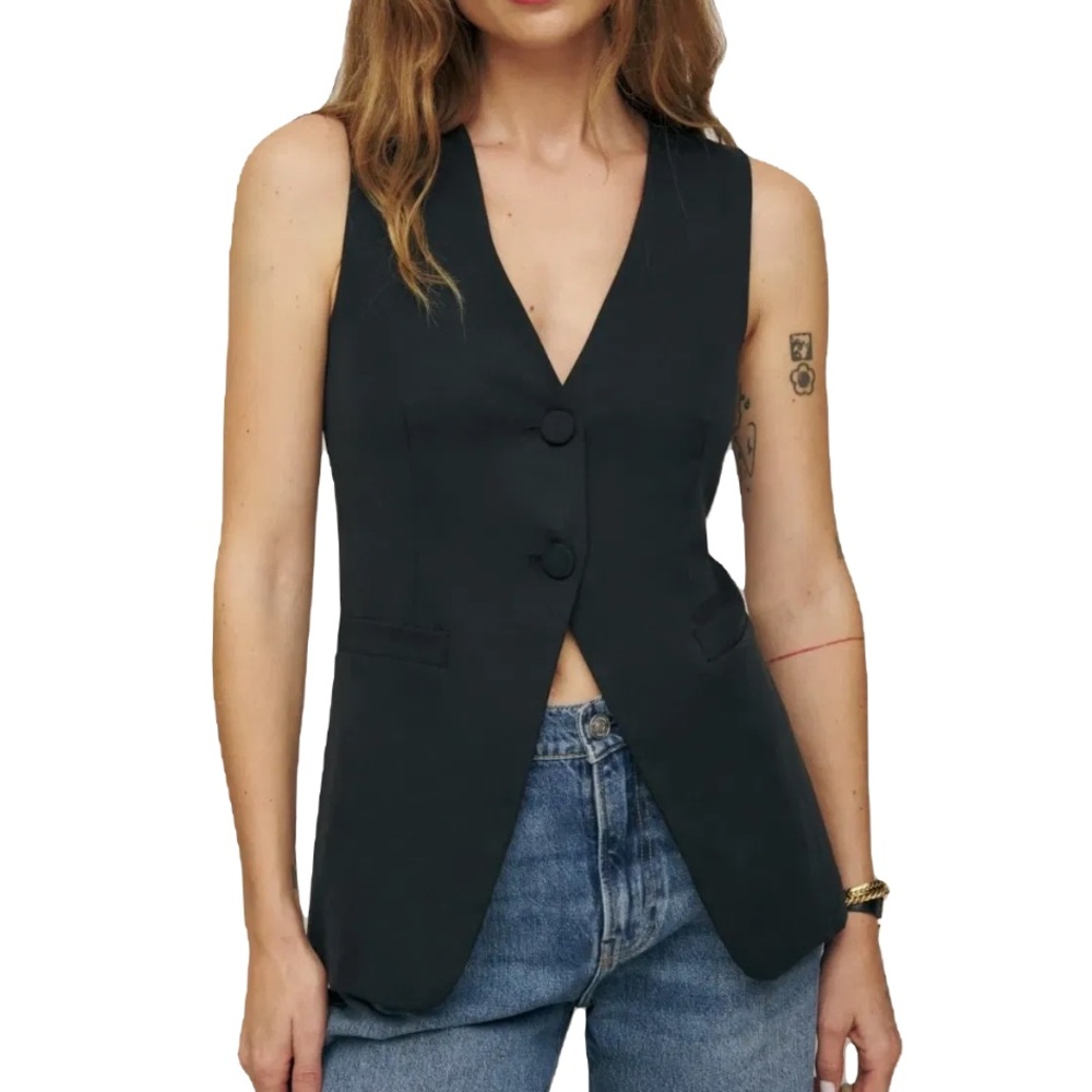 Reformation Black Casey Vest